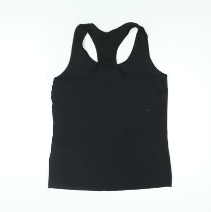 DECATHLON Womens Black Polyester Basic Tank Size M Round Neck Pullover