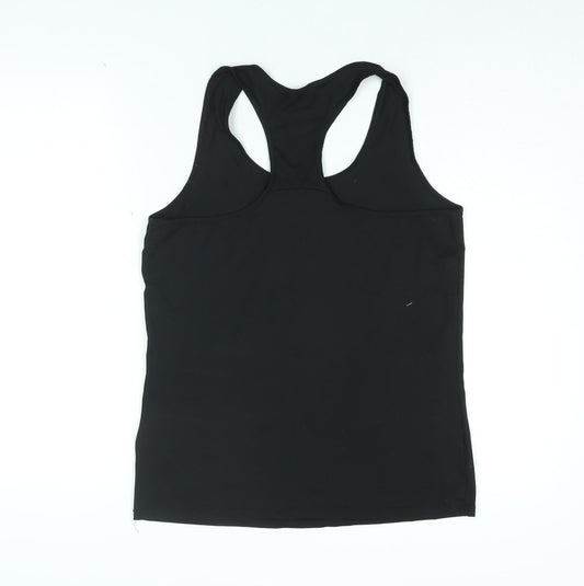 DECATHLON Womens Black Polyester Basic Tank Size M Round Neck Pullover