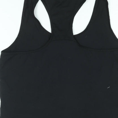 DECATHLON Womens Black Polyester Basic Tank Size M Round Neck Pullover