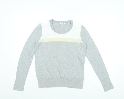 Gap Womens Grey Round Neck Cotton Pullover Jumper Size S