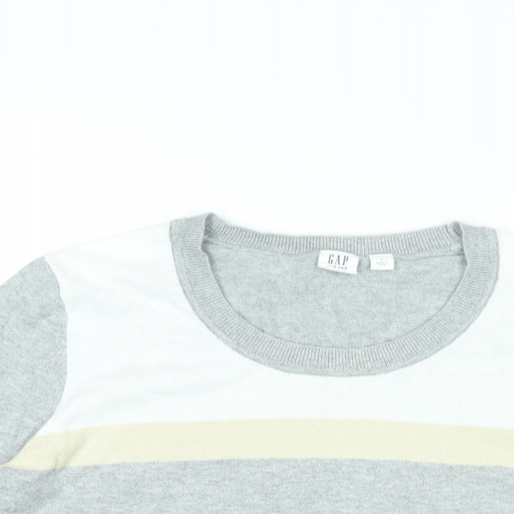 Gap Womens Grey Round Neck Cotton Pullover Jumper Size S