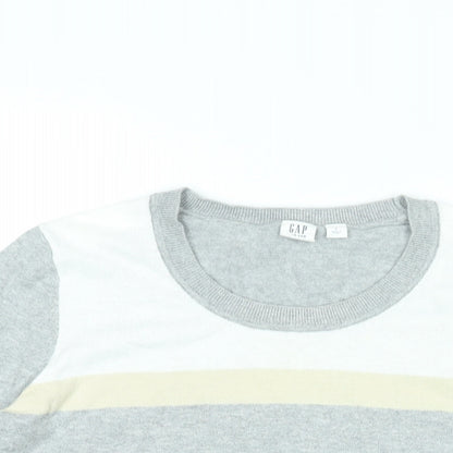 Gap Womens Grey Round Neck Cotton Pullover Jumper Size S