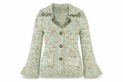 Vertigo Womens Multicoloured Collared Acrylic Cardigan Jumper Size S