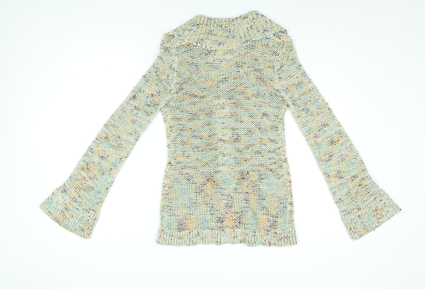 Vertigo Womens Multicoloured Collared Acrylic Cardigan Jumper Size S