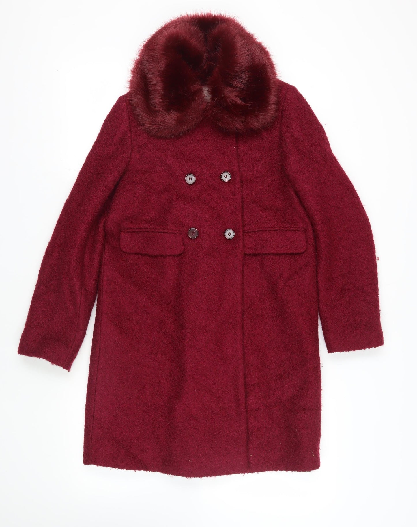Womens UK Size 12 John Lewis Red Pea Coat