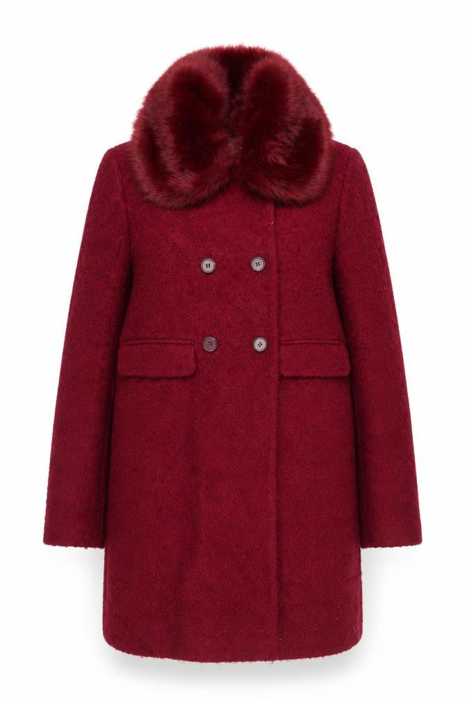 Womens UK Size 12 John Lewis Red Pea Coat