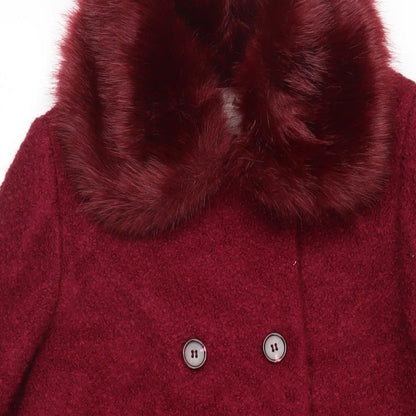 Womens UK Size 12 John Lewis Red Pea Coat