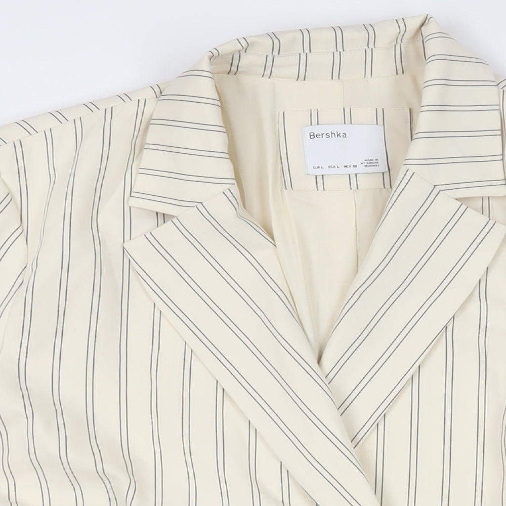 Womens UK Size L Bershka Ivory Jacket