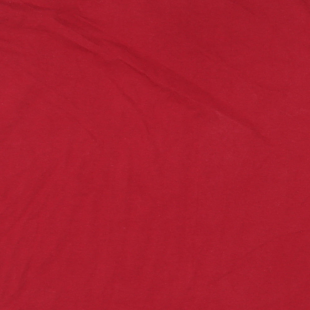 Maine New England Mens Red Cotton T-Shirt Size L Crew Neck - Logo