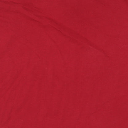 Maine New England Mens Red Cotton T-Shirt Size L Crew Neck - Logo