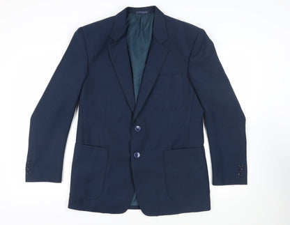 André Cori Mens Blue Polyester Jacket Blazer Size 42 Regular