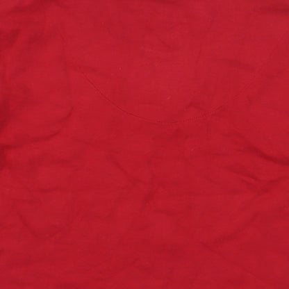 DASH Womens Red Cotton Basic Blouse Size 12 V-Neck - Beaded Neckline