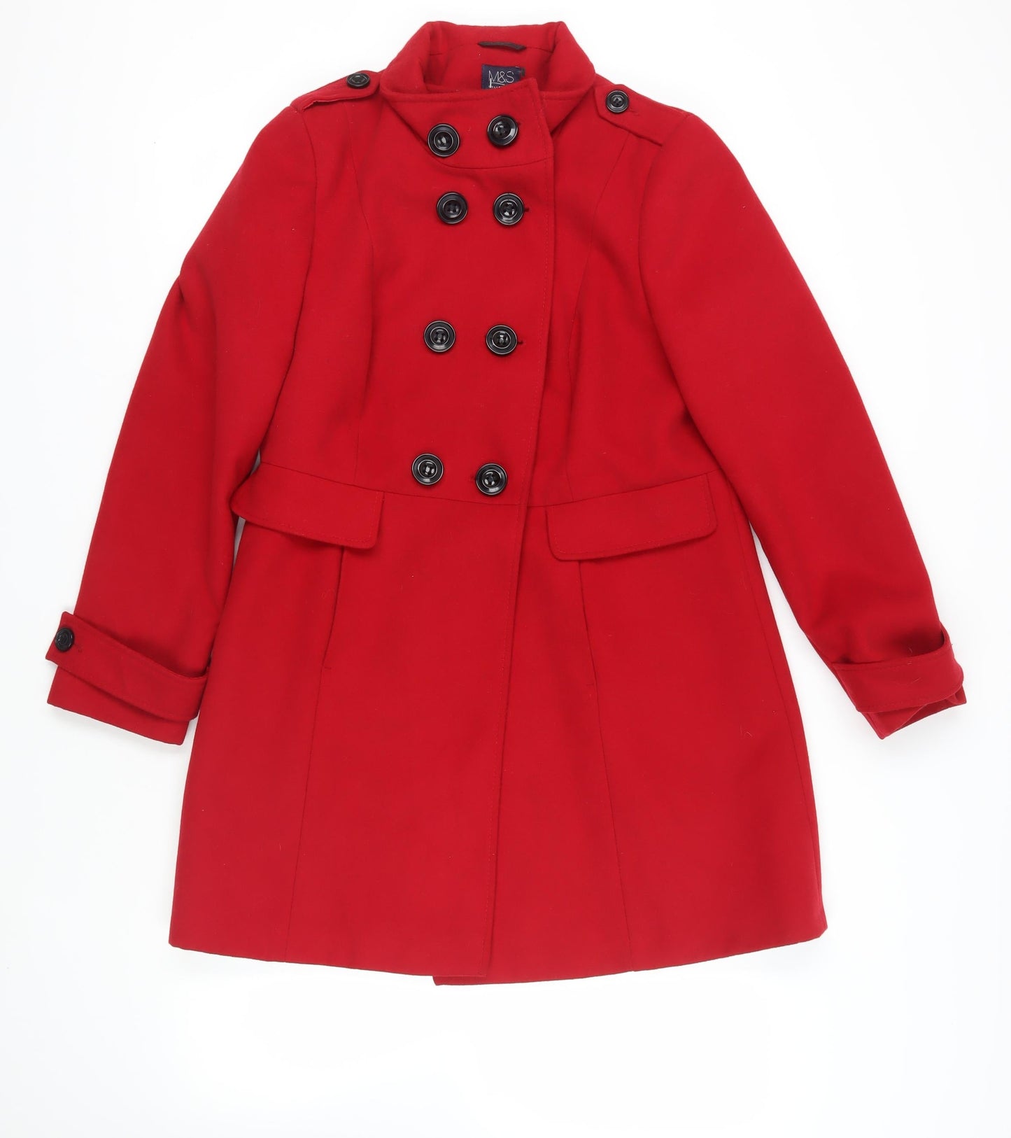 Womens UK Size 12 Marks and Spencer Red Pea Coat