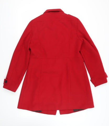 Womens UK Size 12 Marks and Spencer Red Pea Coat