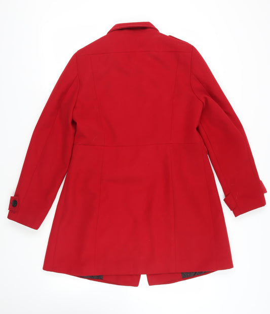 Womens UK Size 12 Marks and Spencer Red Pea Coat