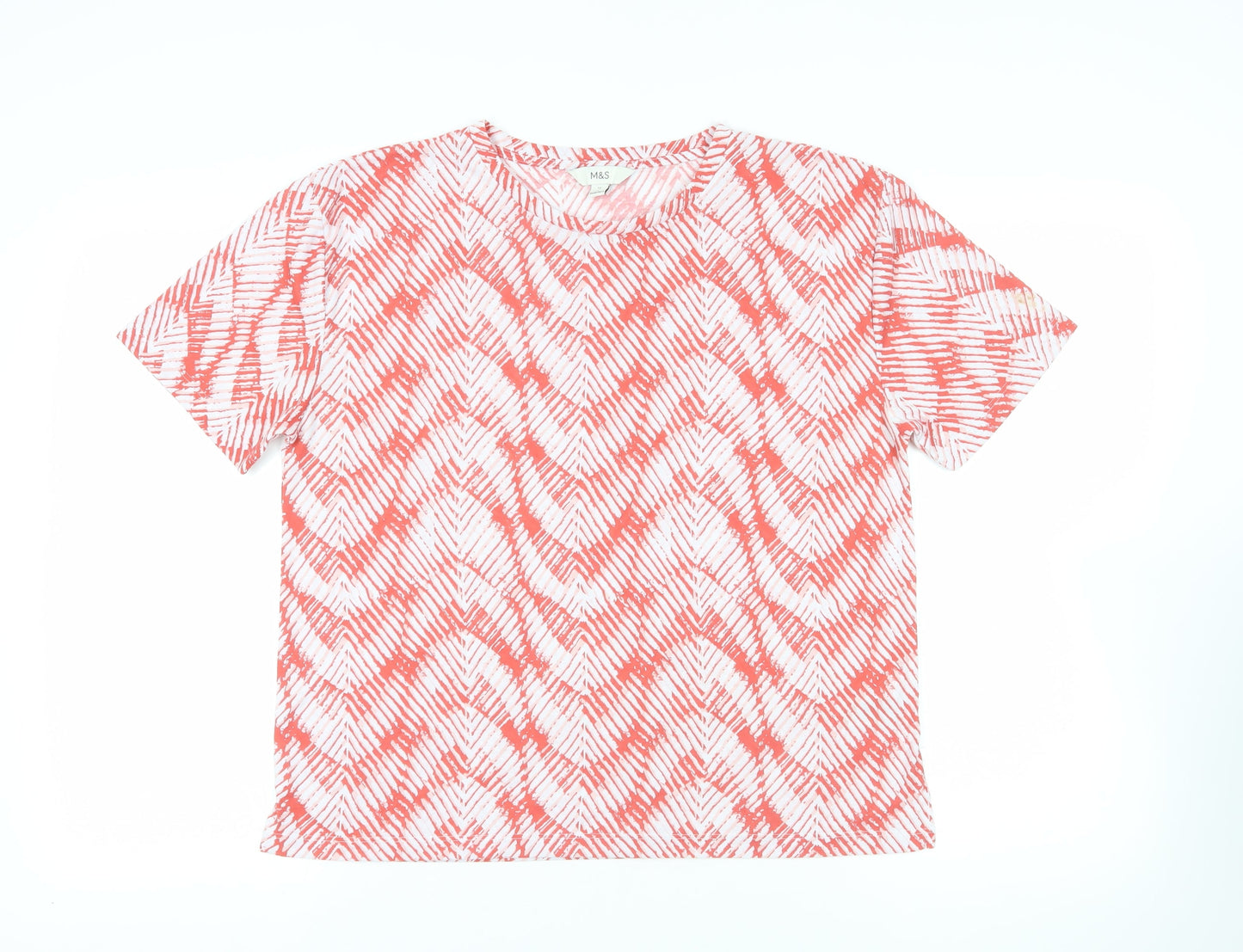 Womens UK Size 12 Marks and Spencer Red Basic T-Shirt