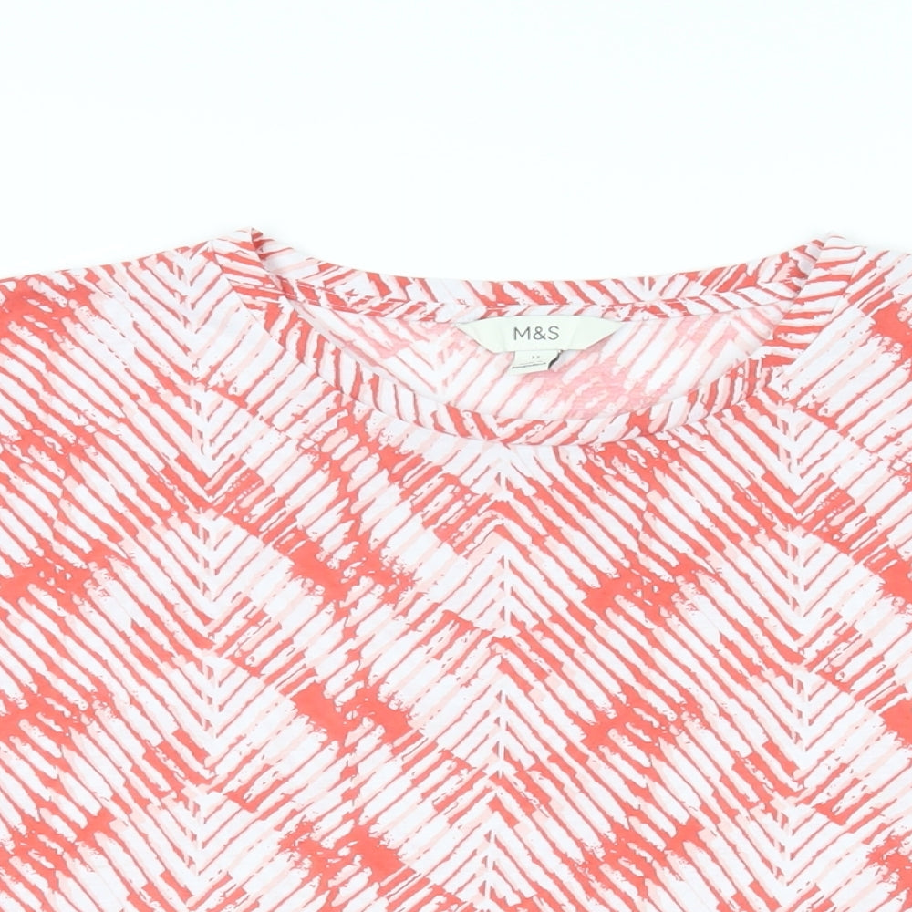 Womens UK Size 12 Marks and Spencer Red Basic T-Shirt