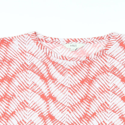 Womens UK Size 12 Marks and Spencer Red Basic T-Shirt