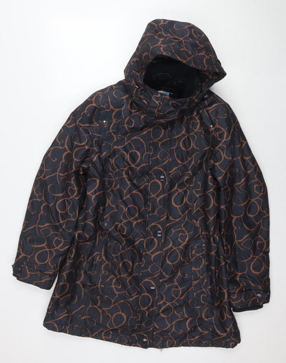 Barbara Lebek Womens Black Geometric Jacket Size 14 Zip