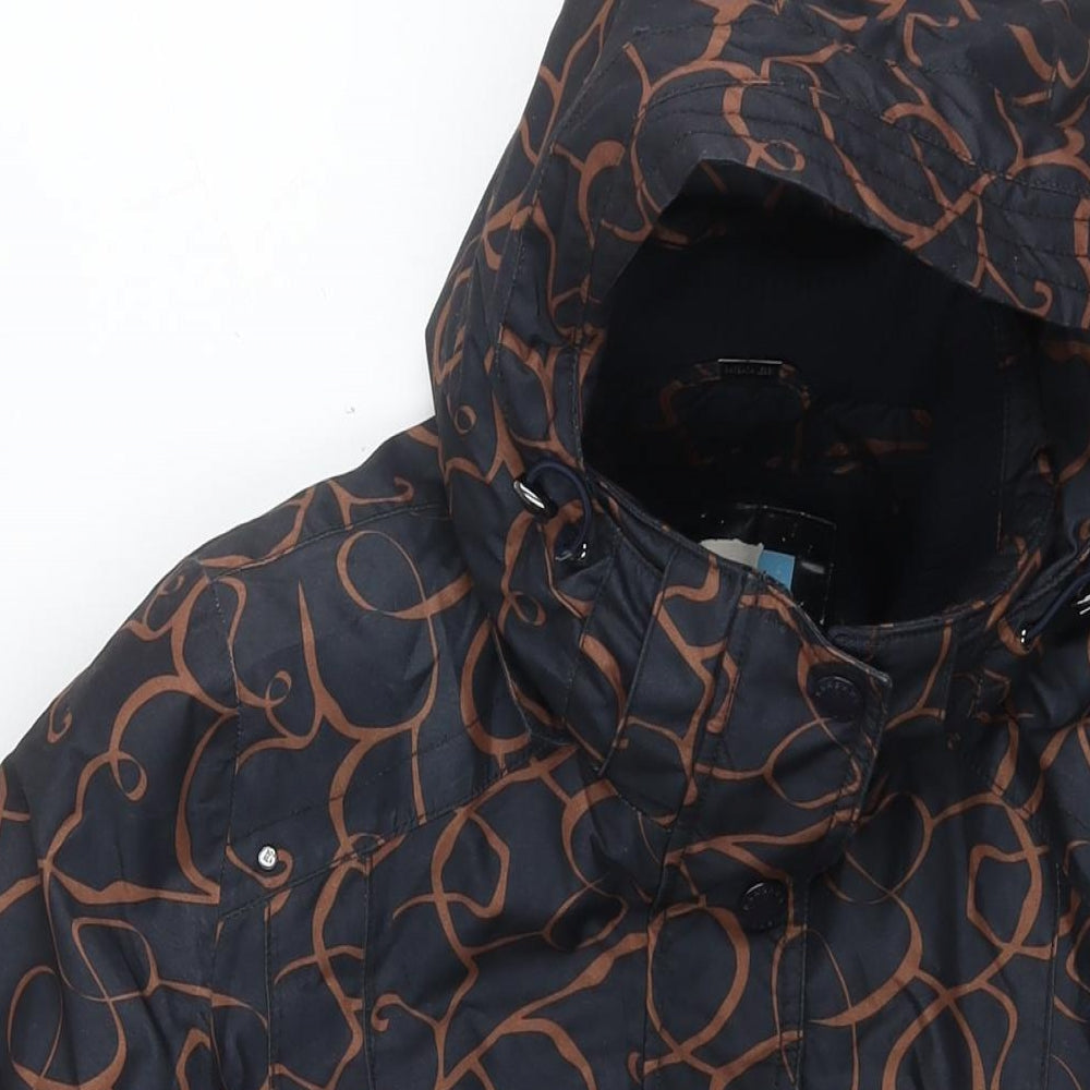 Barbara Lebek Womens Black Geometric Jacket Size 14 Zip