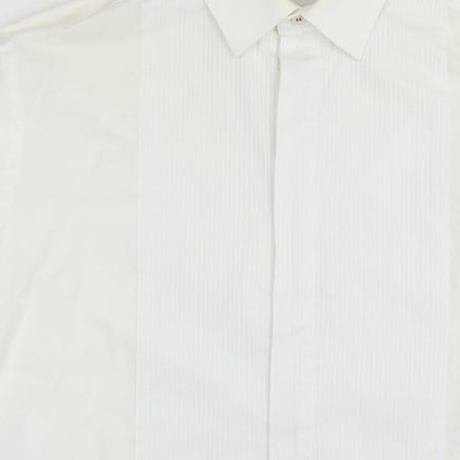 1860 Menswear Mens White Polyester Dress Shirt Size 15.5 Collared Button - Collar 15.5''