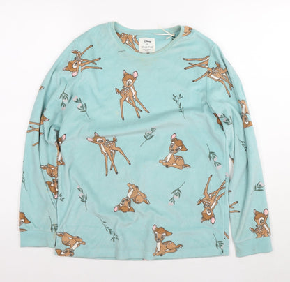 Disney Womens Blue Solid Polyester Top Pyjama Top Size 2XS - Bambi