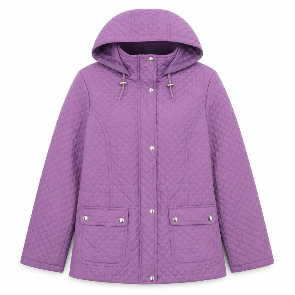 Womens UK Size 14 EWM Purple Quilted Coat