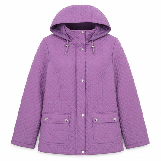 Womens UK Size 14 EWM Purple Quilted Coat