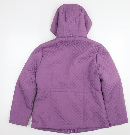 Womens UK Size 14 EWM Purple Quilted Coat