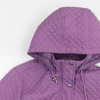 Womens UK Size 14 EWM Purple Quilted Coat