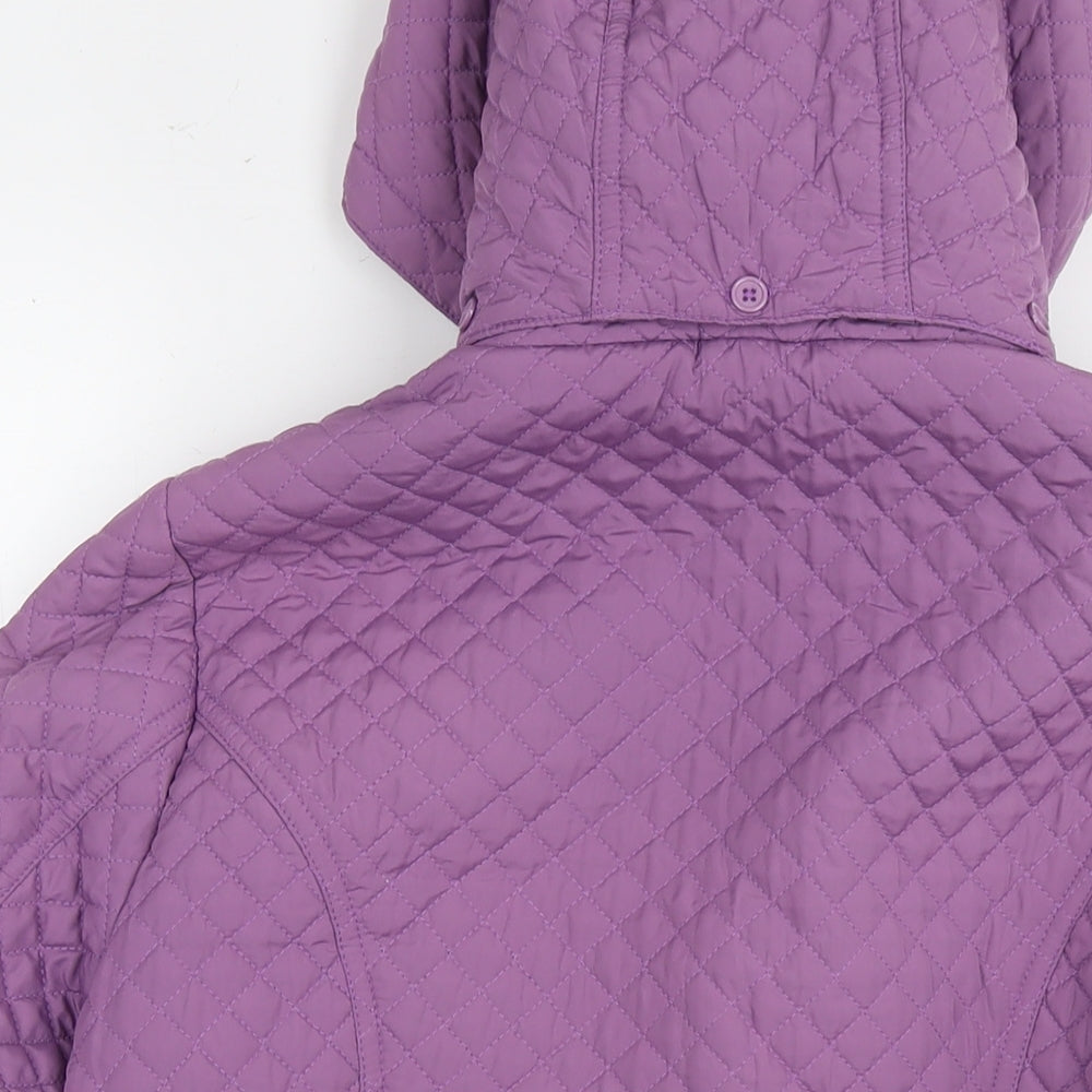 Womens UK Size 14 EWM Purple Quilted Coat