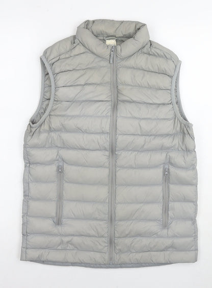DECATHLON Womens Grey Gilet Waistcoat Size S Zip
