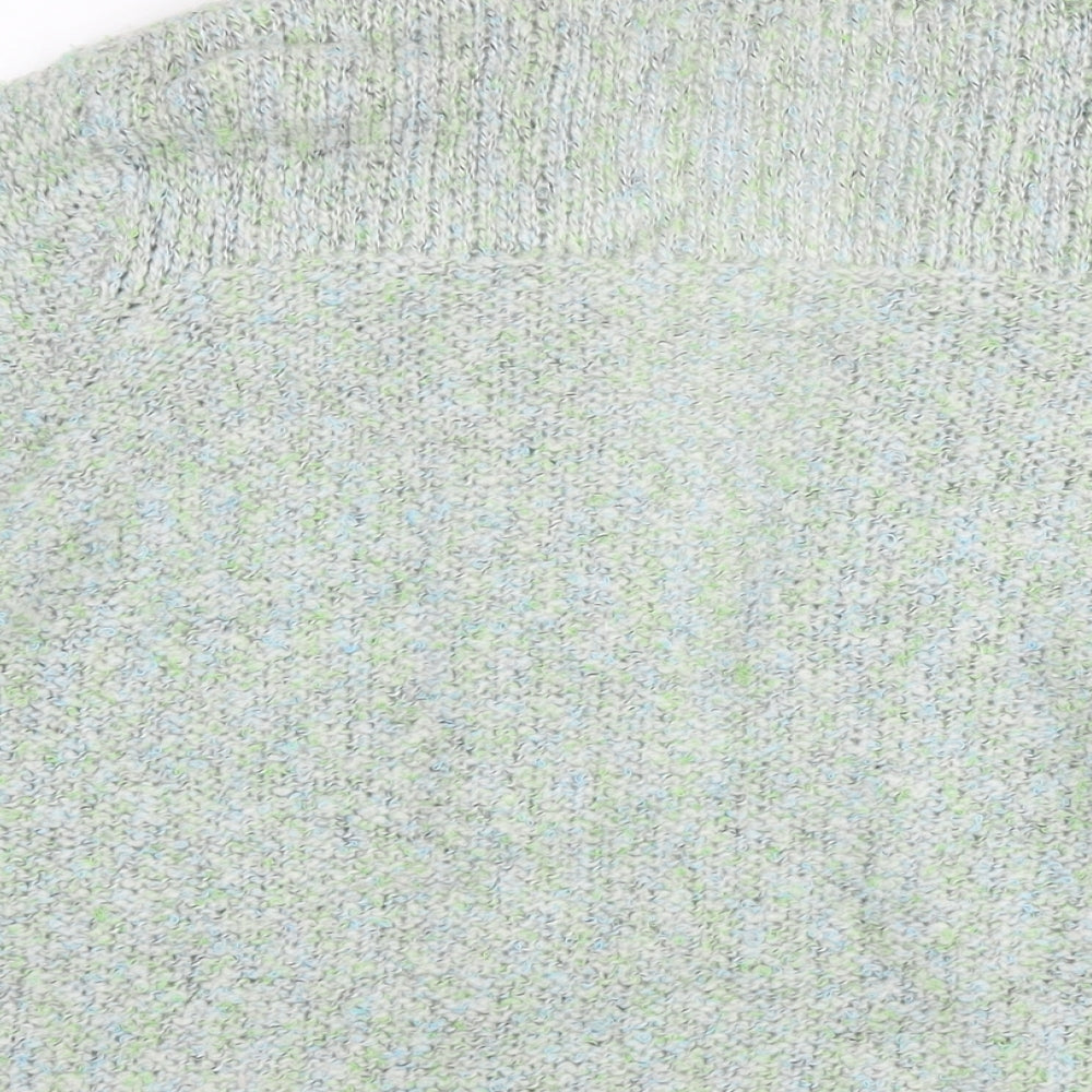 DASH Womens Green V-Neck Acrylic Cape Jumper Size 18