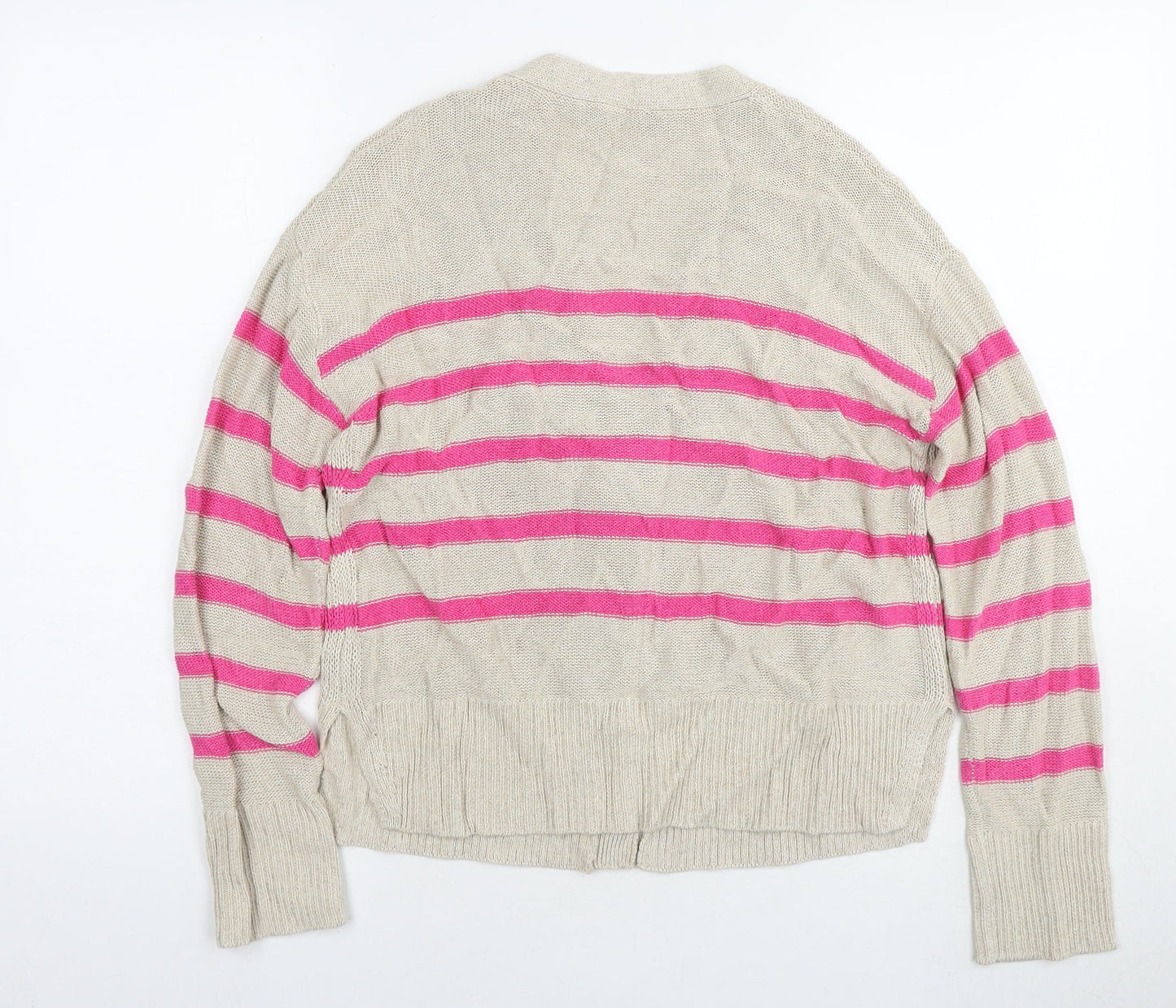 Womens UK Size 6 Oui Beige Cardigan Jumper
