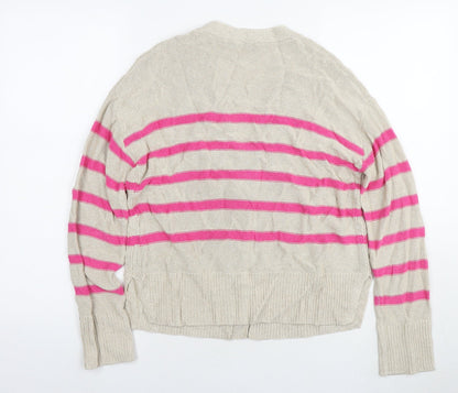 Womens UK Size 6 Oui Beige Cardigan Jumper