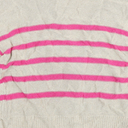 Womens UK Size 6 Oui Beige Cardigan Jumper