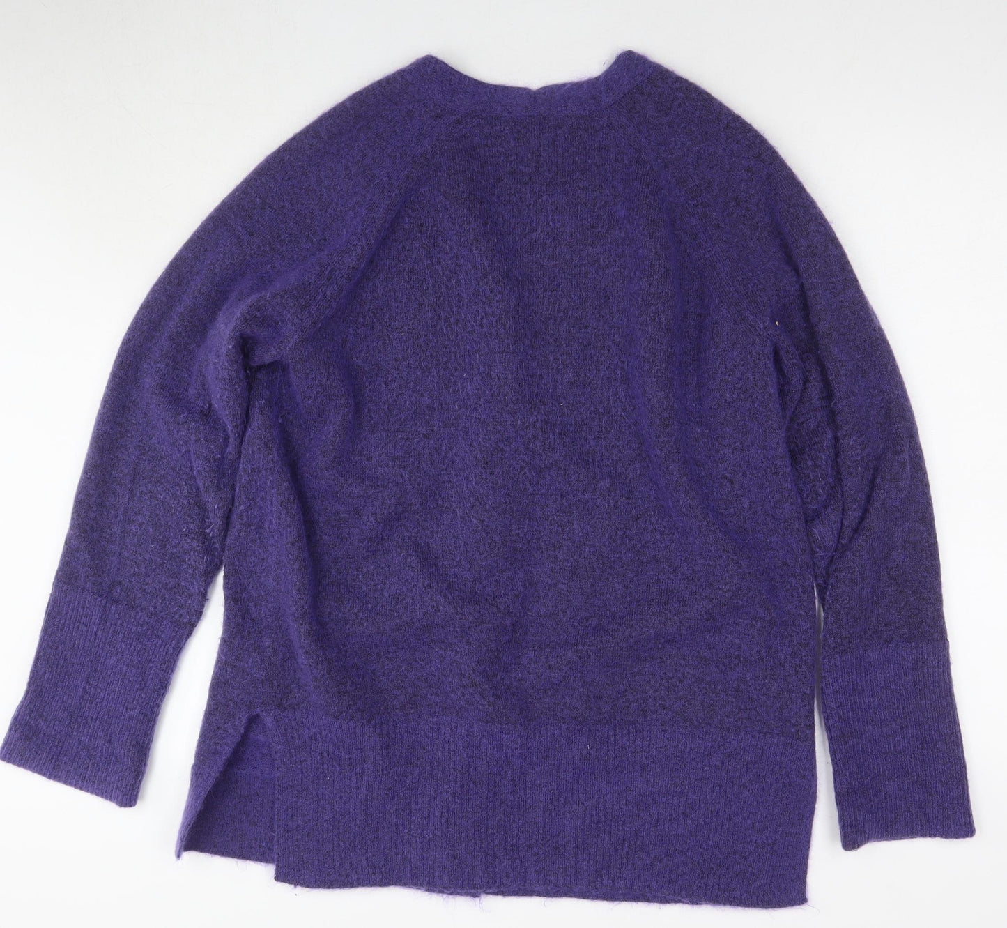 Autograph Womens Purple V-Neck Polyester Cardigan Jumper Size M
