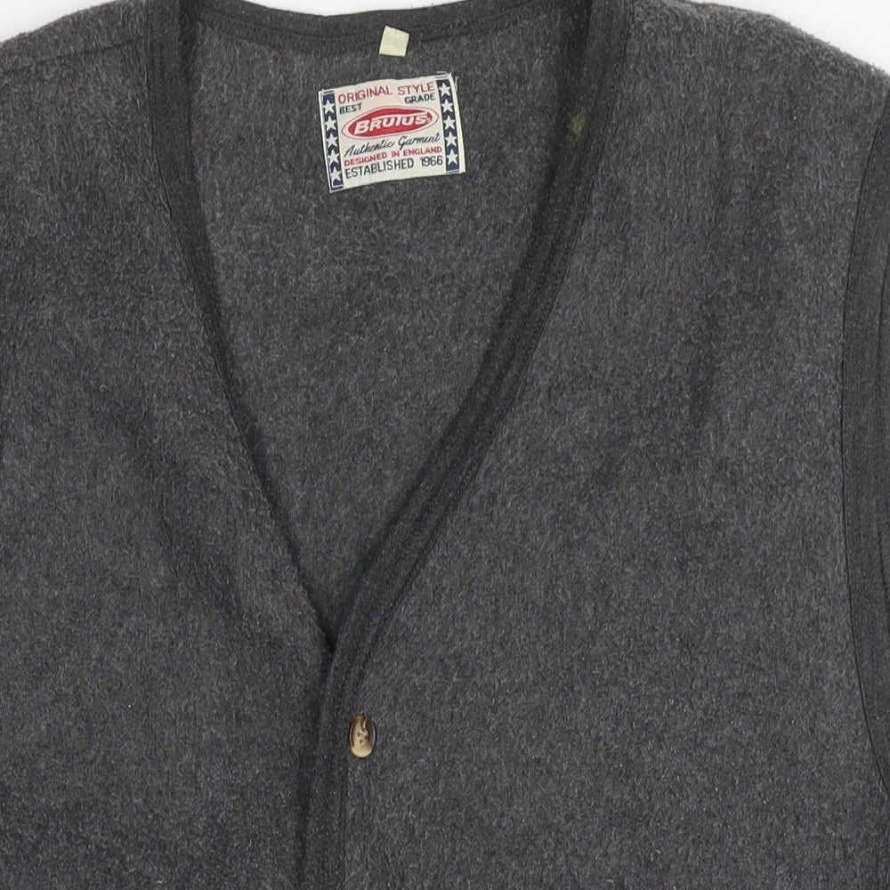 Brutus Womens Grey Gilet Waistcoat Size L Button