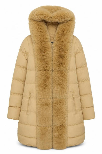 Flam Mode Womens Brown Puffer Jacket Jacket Size M Zip