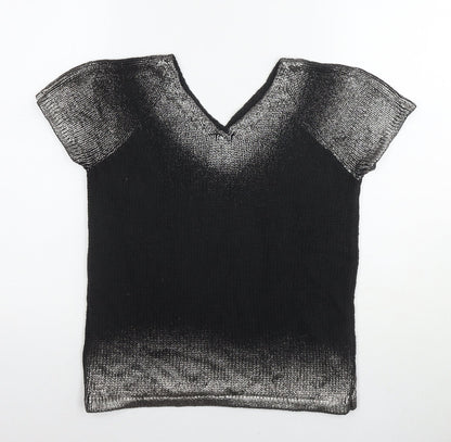 Womens UK Size 12 LUISA CERANO Black Basic T-Shirt