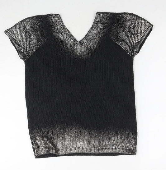 Womens UK Size 12 LUISA CERANO Black Basic T-Shirt