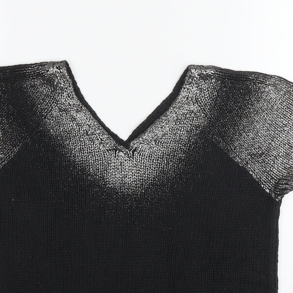 Womens UK Size 12 LUISA CERANO Black Basic T-Shirt