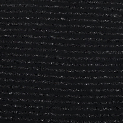 Bolongaro Trevor Womens Black Round Neck Striped Acrylic Pullover Jumper Size L - Glitter Detail
