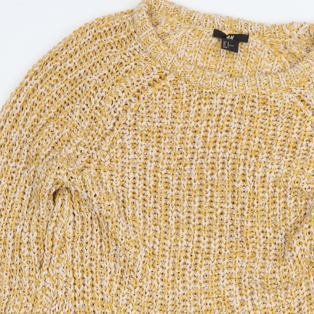 Womens UK Size M H&M Yellow Pullover Jumper