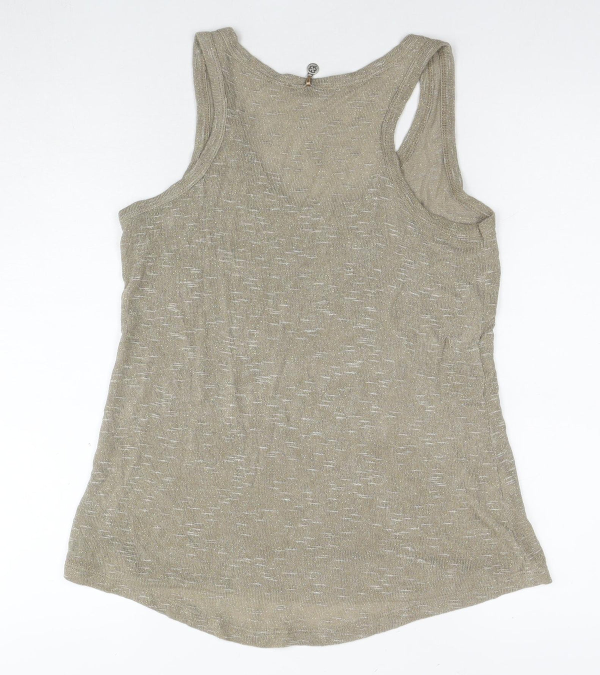 Pako Litto Womens Beige Viscose Basic Tank Size M Round Neck