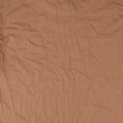 Garment Makers Mens Brown Cotton T-Shirt Size XL Round Neck - Happy Planet