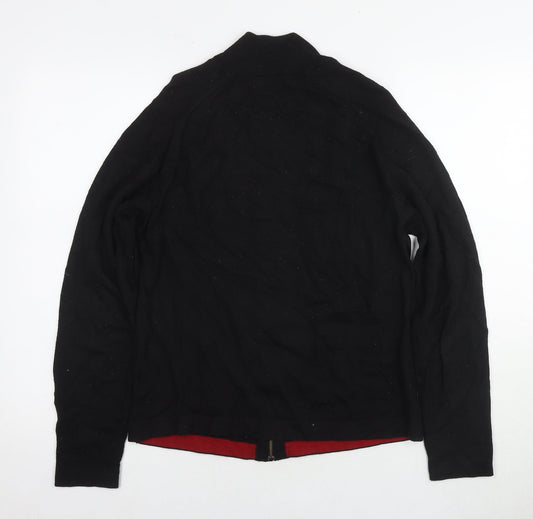Mens UK Size M River Island Black Full Zip Sweatshirt