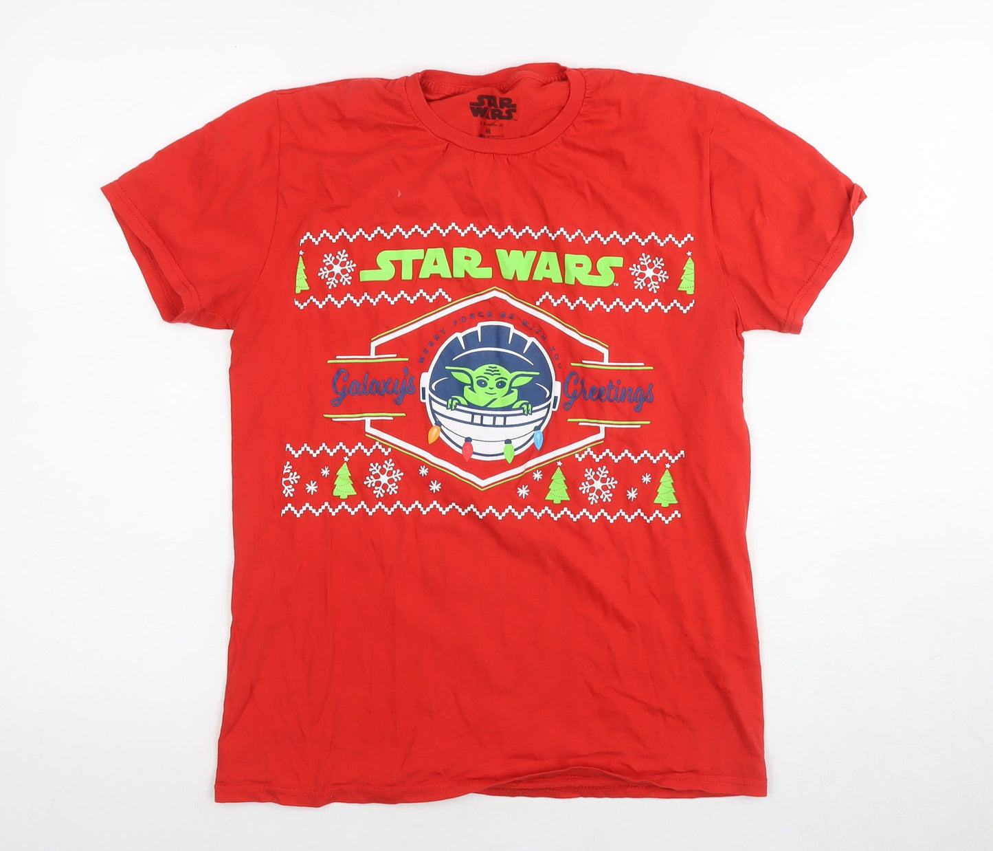 Womens UK Size M Star Wars Red Basic T-Shirt