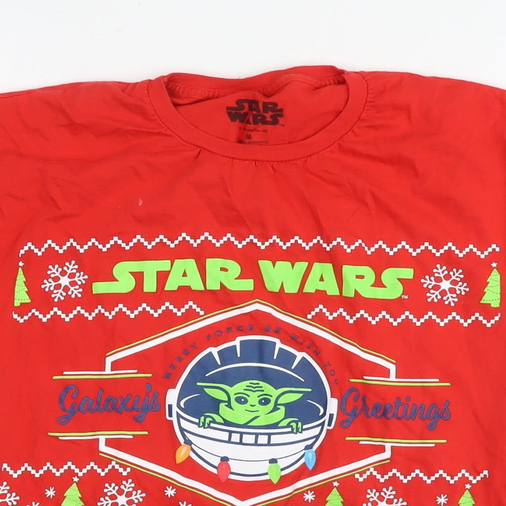 Womens UK Size M Star Wars Red Basic T-Shirt
