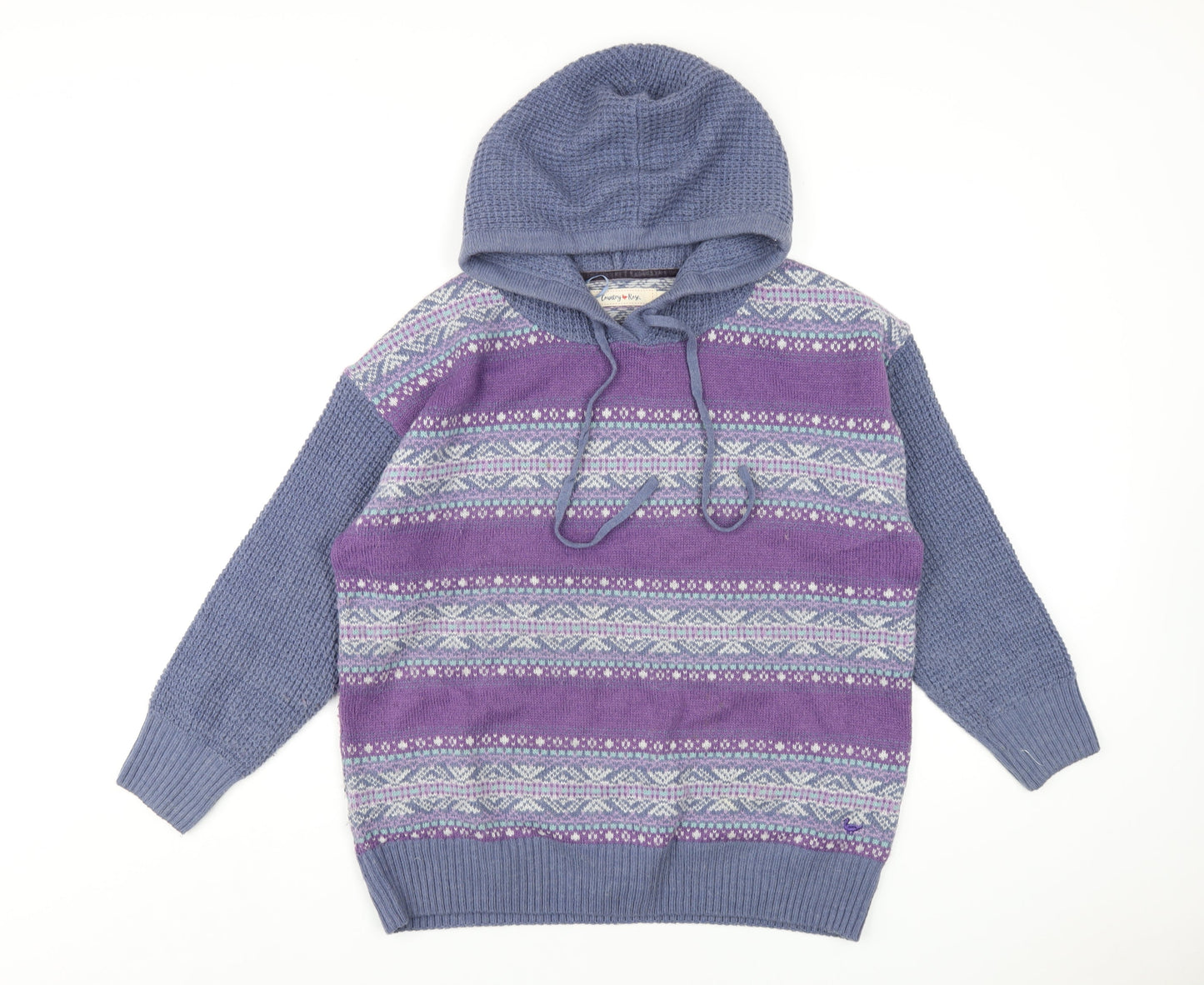 Womens UK Size S EWM Multicoloured Pullover Hoodie